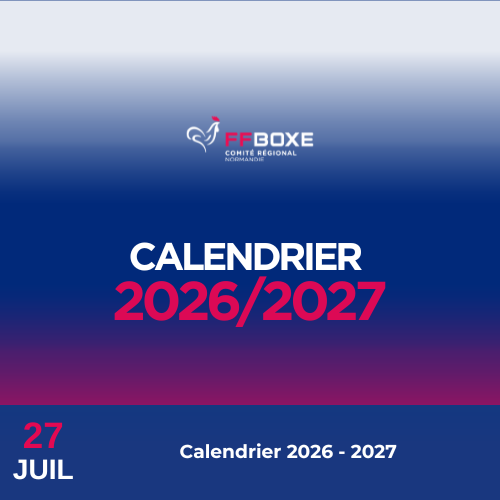 Calendrier 2026/2027 Boxe